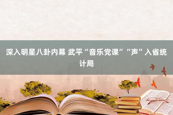 深入明星八卦内幕 武平“音乐党课”“声”入省统计局