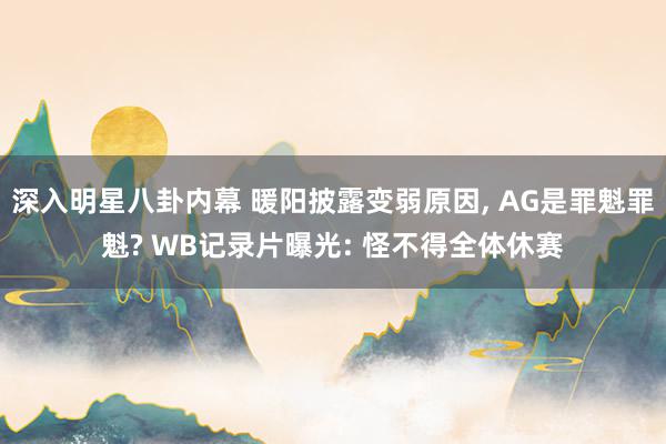 深入明星八卦内幕 暖阳披露变弱原因, AG是罪魁罪魁? WB记录片曝光: 怪不得全体休赛