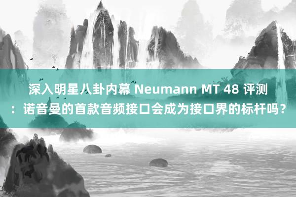 深入明星八卦内幕 Neumann MT 48 评测：诺音曼的