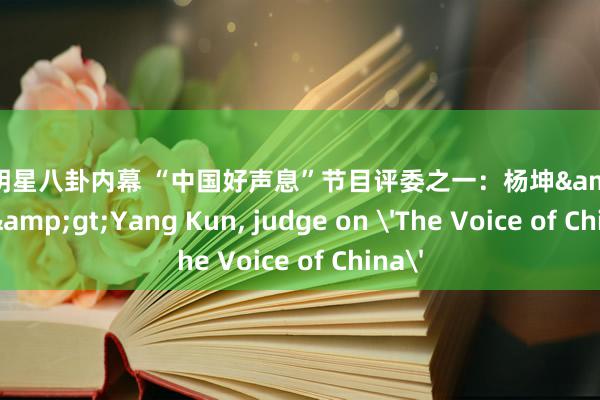 深入明星八卦内幕 “中国好声息”节目评委之一：杨坤&lt;br/&gt;Yang Kun, judge on 'The Voice of China'